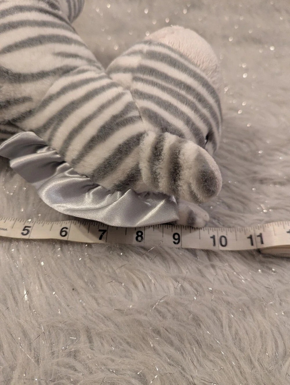 Baby Gund Zeebs Gray and White Striped Zebra Plush